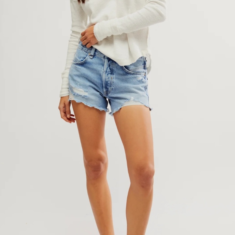 We The Free now or never Light Blue Jean Shorts